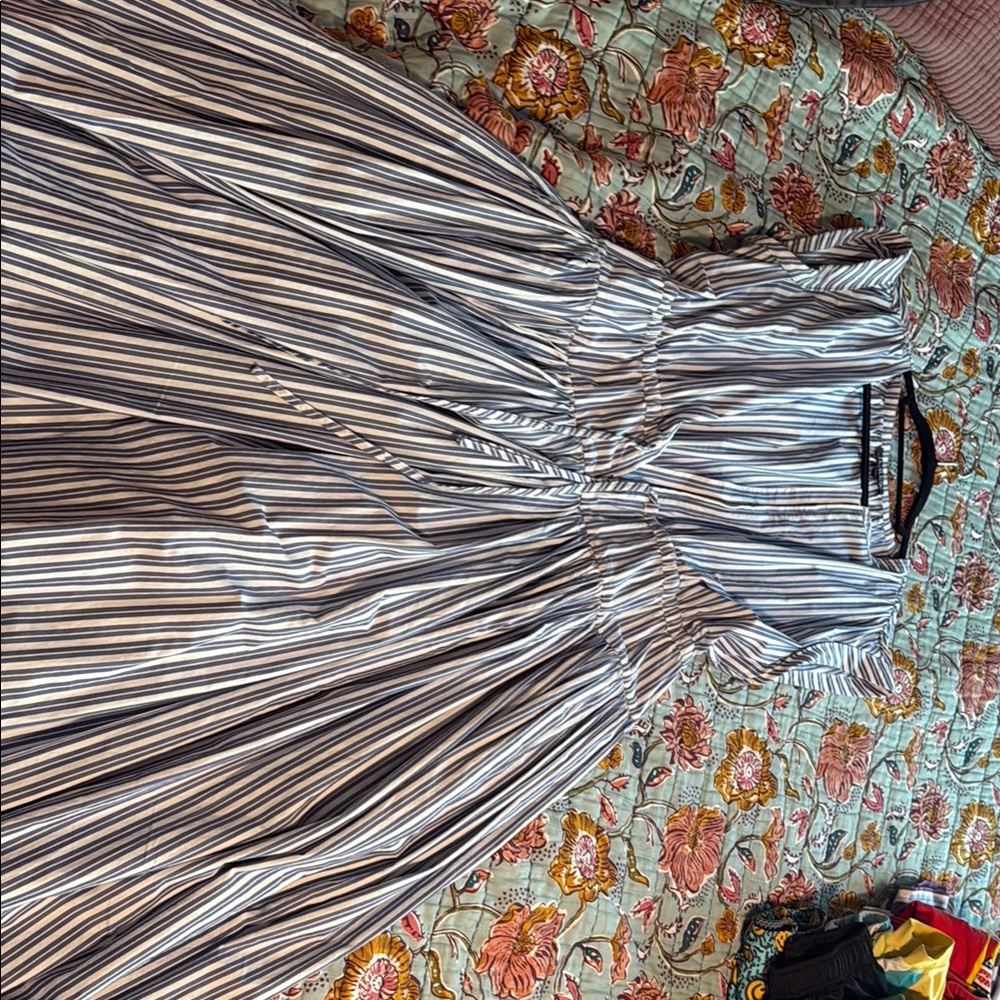 J. Crew Blue and White Striped Dress